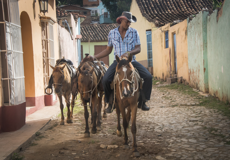 Back streets of Trinidad are filled with horses