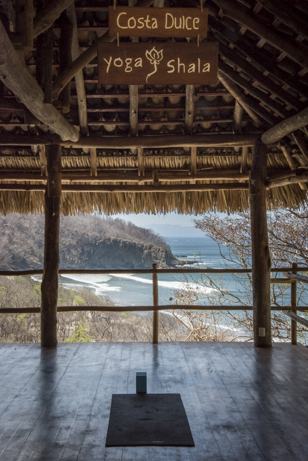 Yoga studio overlooking surf beach